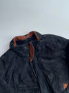 AshCreek Trading Genuine Sued Leather Bomber Jacket Black (2XL)