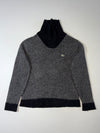 Vintage Lacoste Wool Waffle Knit Turtleneck Sweater – Charcoal Grey  (S)
