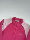 Columbia Pink Half-Zip Fleece Pullover – Two-Tone Shoulder Panels (S)