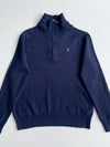 Polo Ralph Lauren Navy Quarter-Zip Knit Sweater (S)