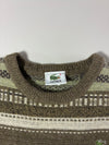 Lacoste | Vintage Olive Green Fair Isle Knit Sweater | (M)