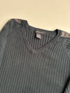 Calvin Klein Jeans Black Ribbed V-Neck Sweater | Size (L)