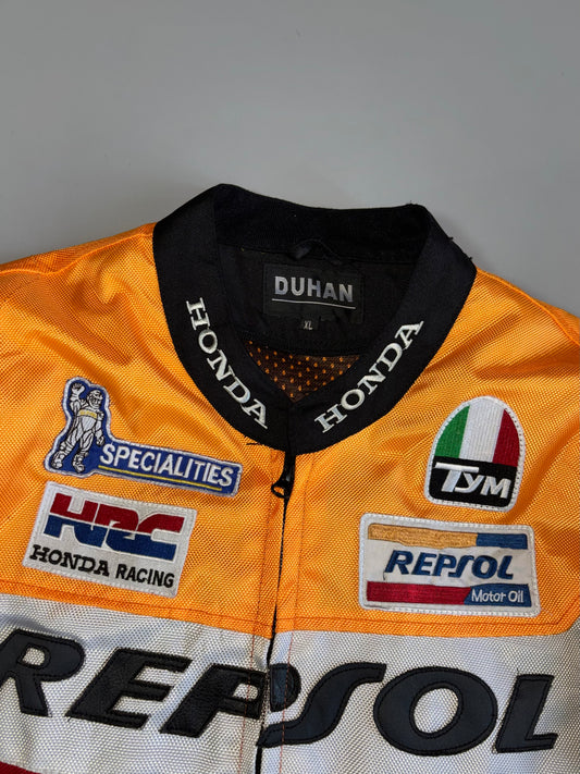 Duhan Original Honda Repsol HRC  Vintage MotoGP Racing Jacket Mesh Moto-Core (Paded)(L)