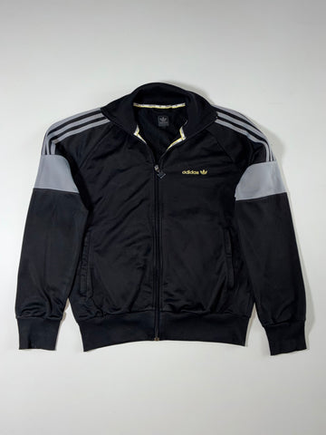 Adidas Originals Black & Grey Colour Block Track Jacket with Gold Trefoil (M)