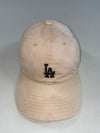 MLB LA Dodgers Beige Dad Cap – Mini Black Logo (Adjustable)