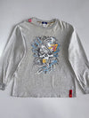 Vintage Japanese Premium Skull Printed Full Sleeve T-shirt)(L)