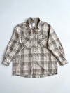 ONLY Plaid Flannel Overshirt Shacket – Beige/Grey (L)