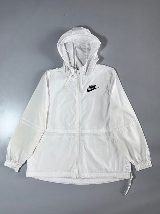 Nike White Full-Zip Windbreaker Hoodie (M)