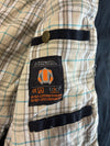 Richa Vintage Line Cotton Café Racer Motorcycle Jacket Black, Leather Stripe Sleeves, Plaid Lining, fully padded (S)