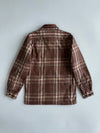 Carhartt TJ4452 Sherpa-Lined Brown Plaid Flannel Shirt Long Jacket (S)
