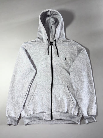 Polo Ralph Lauren Grey Zip Hoodie – Made in USA (XL)