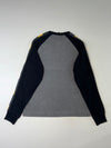 Nike Swoosh Logo Tape Grey & Black Long Sleeve Top (L)