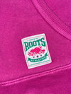 Roots Magenta Athletic Dept. Est. 1973 Zip-Up Hoodie with Chenille Logo (S)