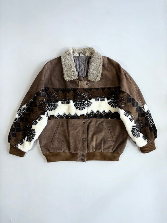 !      Vintage Aztec Super Premium Original Suede Leather Jacket(2XL)