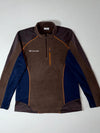 Columbia Brown & Navy Colorblock Quarter-Zip Fleece Pullover (M)