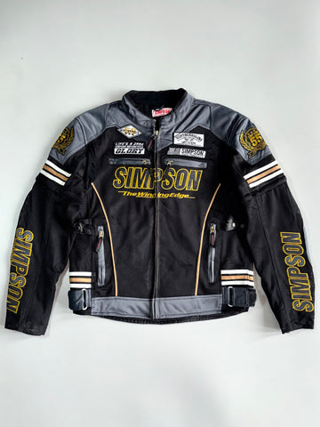 Vintage Simpson Race Products “The Winning Edge” Moto Mesh Jacket w/ Detachable Arm (M)