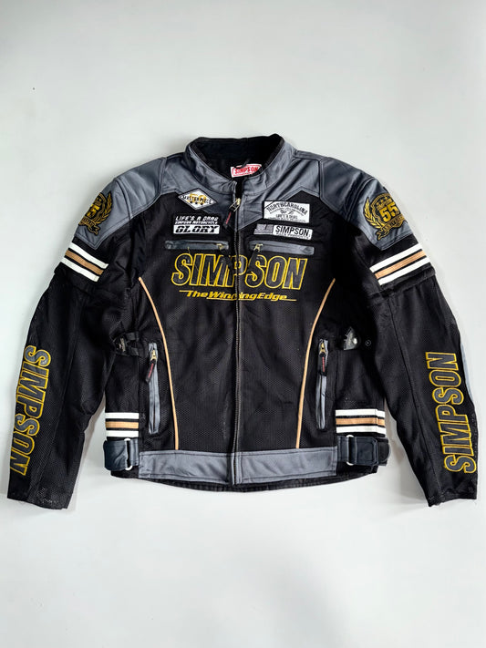 Vintage Simpson Race Products “The Winning Edge” Moto Mesh Jacket w/ Detachable Arm (M)