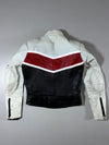 Ikon Sport White Red Black Leather Biker Jacket (S/M)