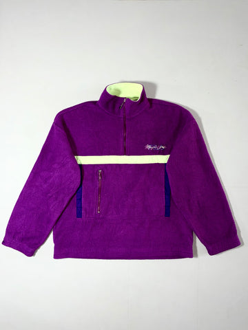 Vintage Fila Purple Neon Green Fleece Half-Zip Pullover (L)