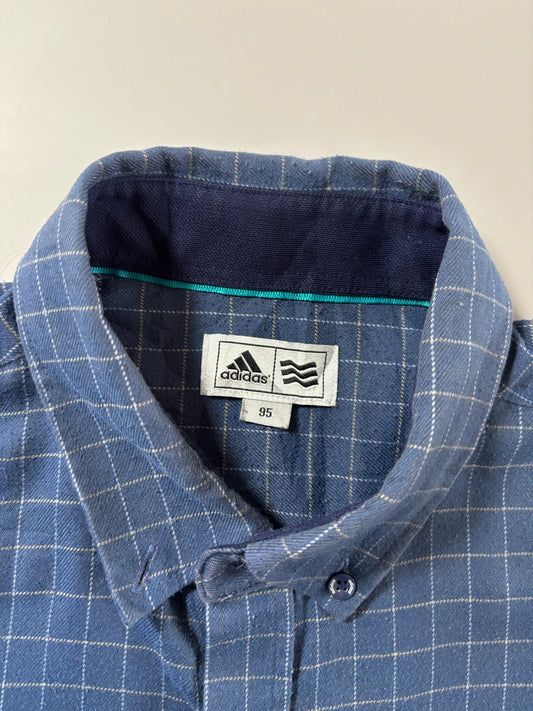 Adidas Golf Windowpane Check Flannel Shirt – Blue (S)