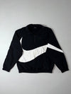 Nike Black & White Big Swoosh Windbreaker Jacket (M)