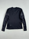 Adidas Running Black Climalite Long Sleeve V-Neck Tee with Reflective Logo (S)