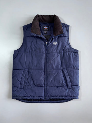 Dickies Since 1922 Puffer Vest – Navy Blue – Fleece Collar (M)