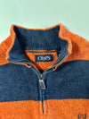 Chaps Rugby Stripe Quarter Zip Knit Sweater – (XL)