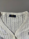 Polo Ralph Lauren White Cable Knit Cardigan with Navy Pony Women’s (S)