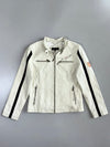 Cuiropolis Eagle Embroidered Racing | Real Leather Biker Jacket (XS)