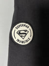 Superman Denim Varsity Hooded Jacket – Blue Denim/Black, Letterman “S” Patch (L)