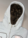 Roots Canada “73” Faux Fur-Lined Full-Zip Hoodie – Ice Blue (Fur inside) (S)
