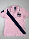 Polo Ralph Lauren Big Pony 1967 Flag Colorblock Polo Shirt – Pink/Navy(XXS)
