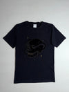 Zara | Black Velvet Skull Snake Embroidered Tee (XS)