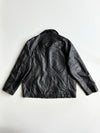 Vintage Black Leather Zip-Up Trucker Jacket(2XL)