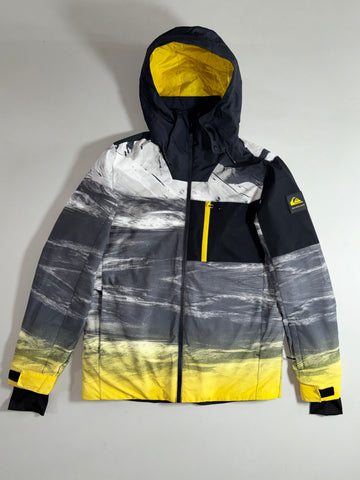 Quiksilver Dryflight 10K Ski Jacket Grey Yellow Mountain Print (L)