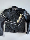 Vanucci by Enrico Vanucci High-Class Motorbikewear Chevron Stripe Leather Moto Jacket (S)