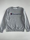 Champion Reverse Weave Script Crewneck — Heather Grey (L)