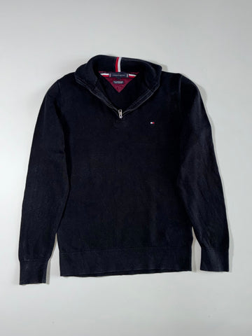 Tommy Hilfiger | Black Pima Cotton Cashmere Quarter Zip | (S)