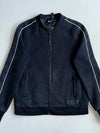 Vintage Adidas Black Piped Zip-Up Bomber Jacket (S)