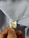 Lacoste Blue & White Striped Button-Up Shirt  (XL)