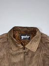 Scooter Fine Leather Distressed Tan Bomber Jacket (L/XL)