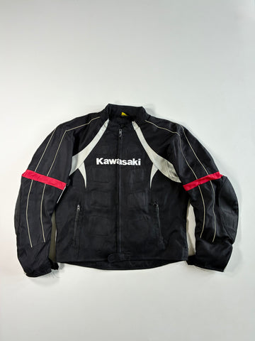 Kawasaki Black Textile Motorcycle Racing Jacket (XL)