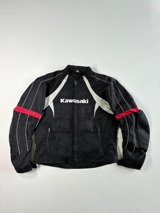 Kawasaki Black Textile Motorcycle Racing Jacket (XL)