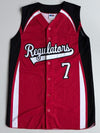 Athletic Knit "Regulators" #7 Red Black Sleeveless Baseball Jersey  (S)