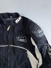 FLM Greyhound Black Grey Textile Moto Jacket / Carbon Fiver Protection (Paded)(M)