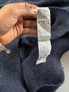 Lacoste Navy Relaxed Fit Wool Sweater with Tonal Croc Logo (L)
