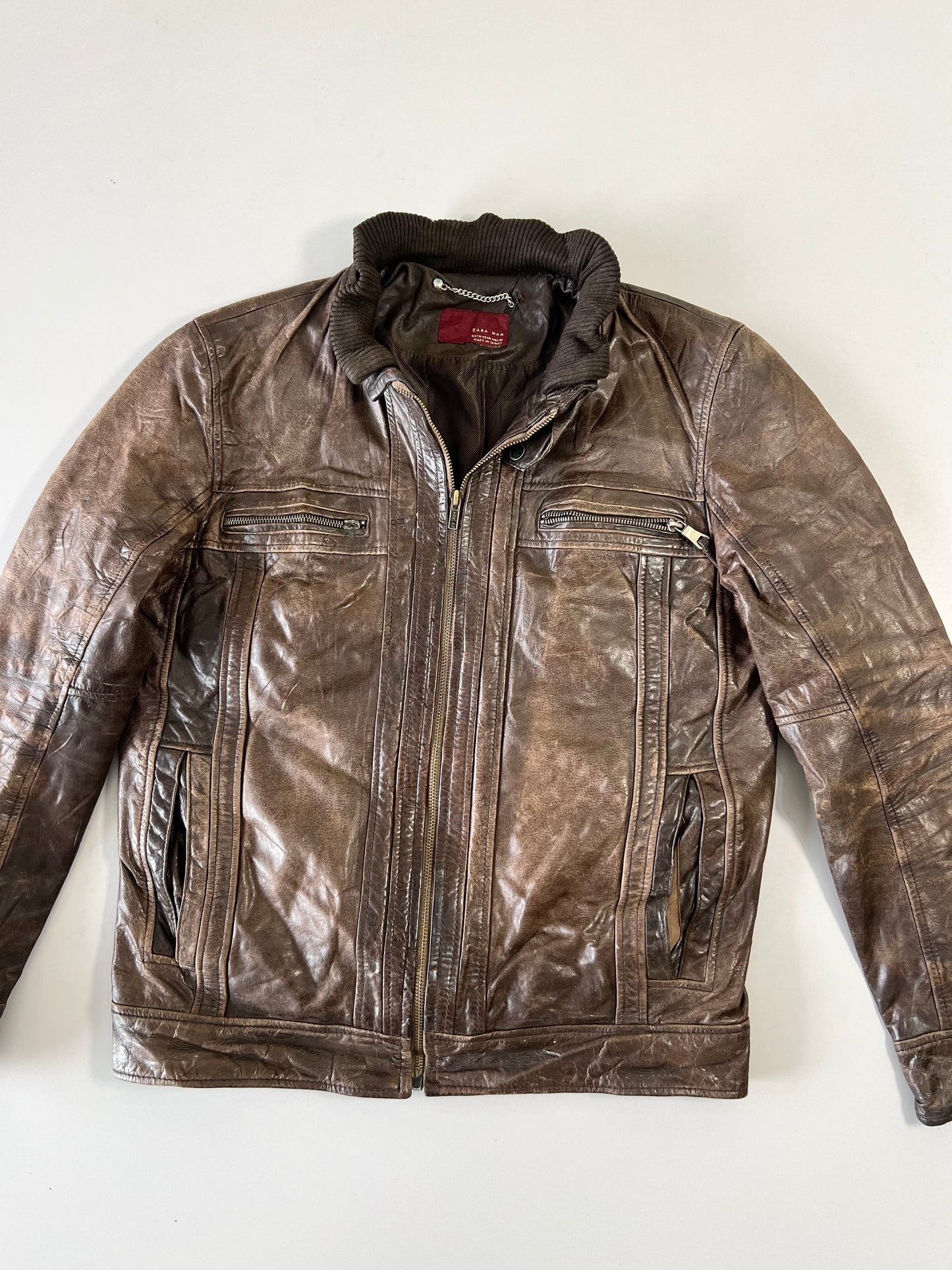 ZZara Man Original Leather Jacket (M)