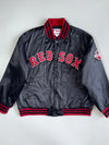 Vintage 90s Majestic Boston Red Sox MLB Satin Snap Button Bomber Jacket (XL)