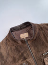 Tex Casual Brown Suede Leather Moto Jacket (Women’s (S)